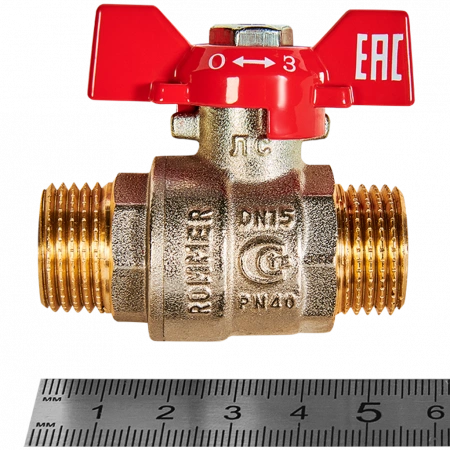 Кран шаровой ROMMER бабочка 1/2" НН (RBV-0007-2410215)