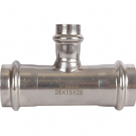 Тройник переходной ВПр, 28х15х28, из нержавеющей стали прессовой ROMMER