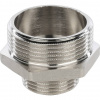 Ниппель переходной резьбовой латунный STOUT никель 11/2"x1" Н