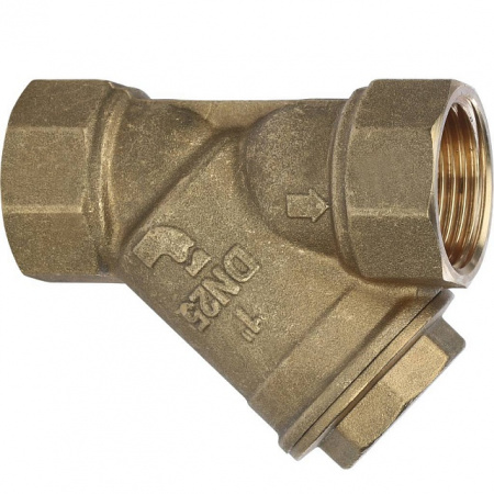 ФГО Фильтр косой грубой очистки STOUT SFW латунный 1", 500 мкр, желтый