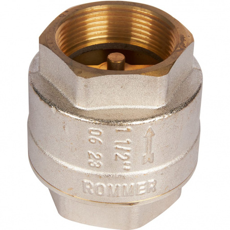 Обратный клапан пружинный муфтовый с металлическим седлом 11/2"  ROMMER