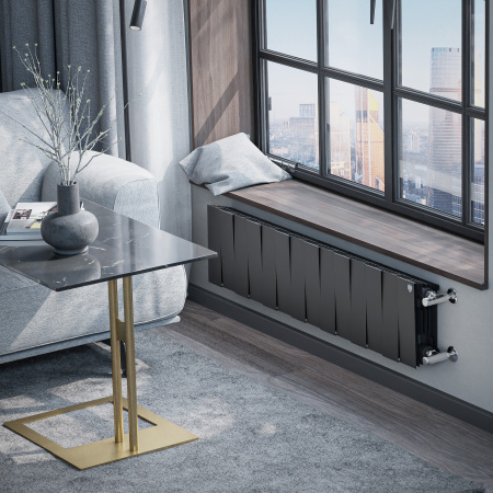 Радиатор биметаллический ROYAL THERMO PIANOFORTE NOIR SABLE 200x14 секций, чёрный