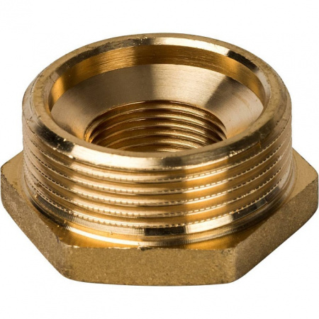 Футорка резьбовая латунная STOUT без покрытия 11/2"x3/4" ВН