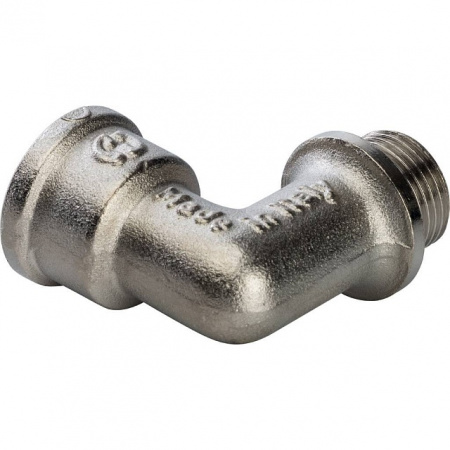 Угол с упором резьбовой латунный STOUT никель 3/8" ВН