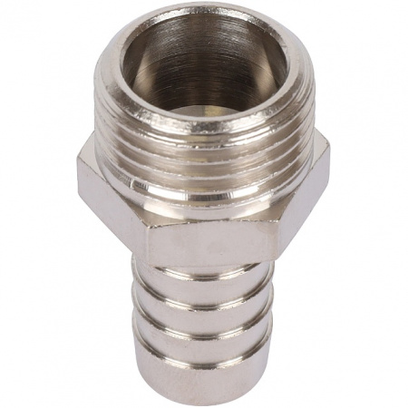 Штуцер резьбовой латунный STOUT никель 1/2"x14мм Н