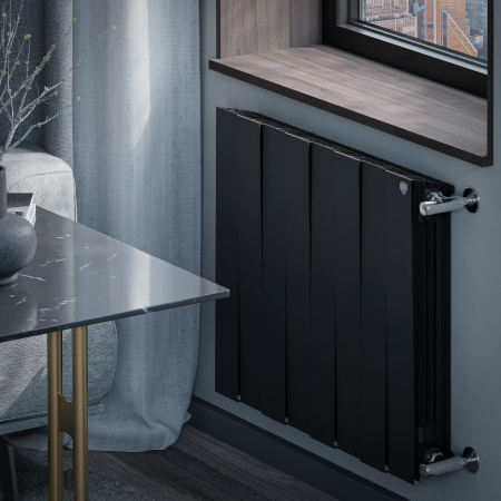 Радиатор биметаллический ROYAL THERMO PIANOFORTE NOIR SABLE NEW 500x8 секций, черный