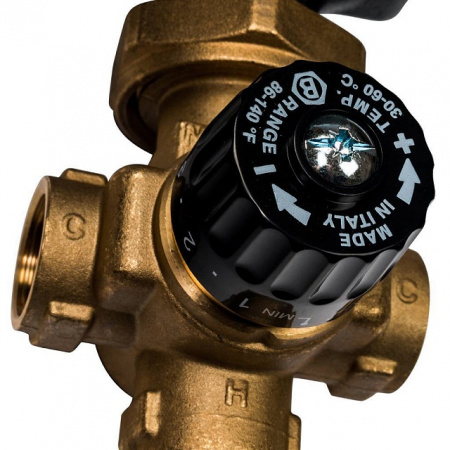 НСУ Насосно-смесительный узел теплого пола STOUT с насосом 1", UPSO, клапан 30-60°C, байпас-ж, 130мм