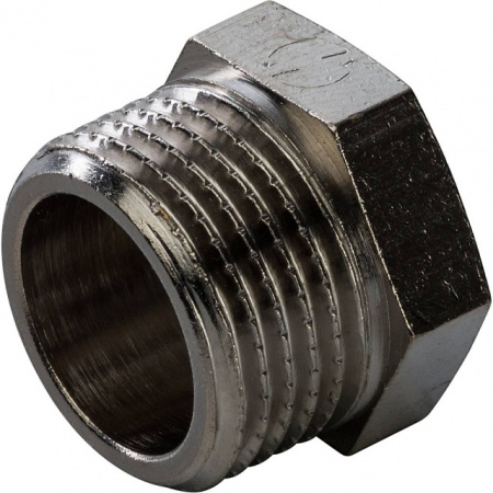Заглушка резьбовая латунная STOUT никель 3/8" Н