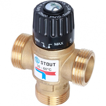 Клапан термостатический смесительный STOUT для систем отопления и ГВС 1" резьба