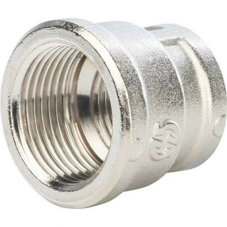 Муфта переходная резьбовая латунная STOUT никель 3/4"X1/2" В