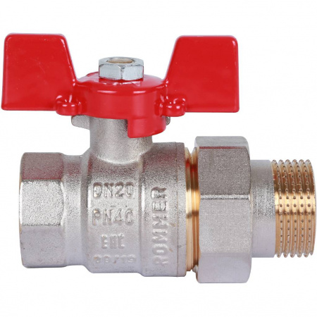 Кран шаровой с американкой ROMMER бабочка 3/4" ВН