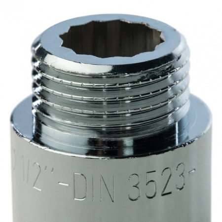 Удлинитель резьбовой латунный STOUT хром 1/2"x25мм ВН