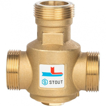 Клапан трехходовой термостатический смесительный STOUT 11/4" Н (55°С)
