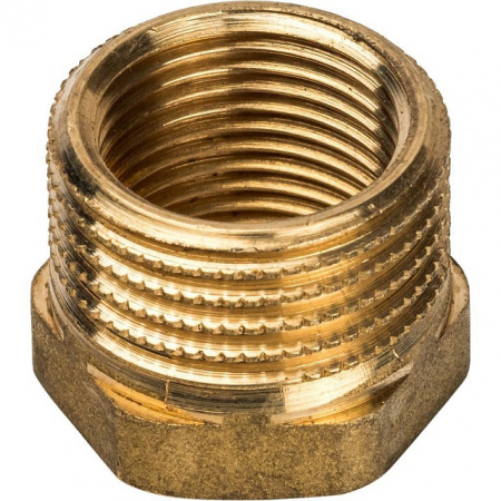 Футорка резьбовая латунная STOUT без покрытия 1/2"x3/8" ВН