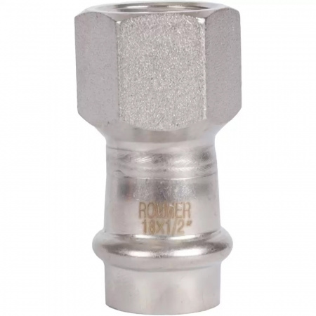 Переходник ВПр-ВР, 18х1/2, из нержавеющей стали прессовой ROMMER