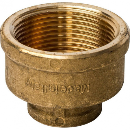 Муфта переходная резьбовая латунная STOUT без покрытия 11/2"x3/4" В