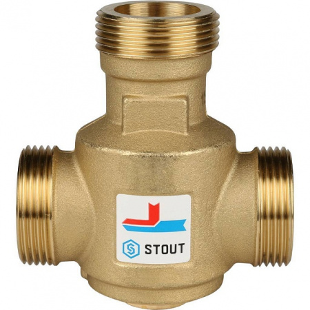Клапан трехходовой термостатический смесительный STOUT 11/4" Н (60°С)