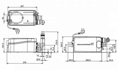 Канализационная насосная установка GRUNDFOS, SOLOLIFT2 D-2, 0,28 кВт, 1x230