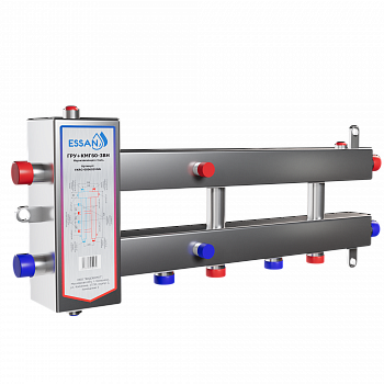Коллектор котловой с гидрострелкой ESSAN ГРУ+КМГ 60-3ВН НЕРЖАВЕЮЩАЯ СТАЛЬ с 3-мя кронштейнами