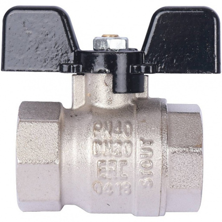 Кран шаровой STOUT бабочка 3/4" ВВ, стандартный проход