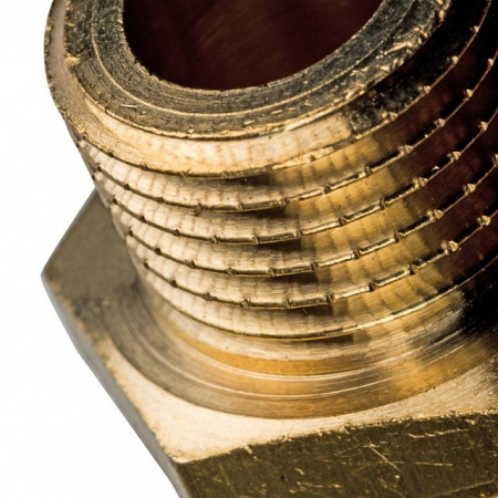 Ниппель переходной резьбовой латунный STOUT без покрытия 3/8"x1/4" Н