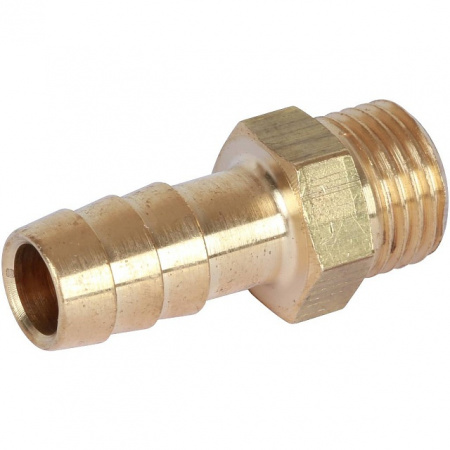 Штуцер резьбовой латунный STOUT без покрытия 1/4"x10мм Н