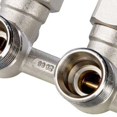 Узел-мультифлекс нижней подводки STOUT угловой, Н-образный, 3/4"х3/4"ЕК, с байпасом