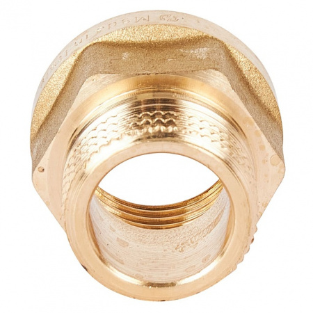 Переход под ключ резьбовой латунный STOUT без покрытия 1/2"х1/2" ВН